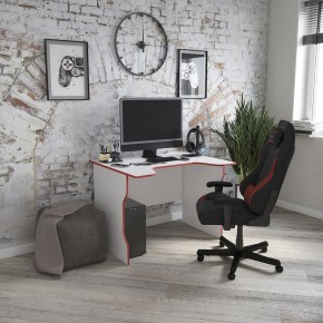 Стол компьютерный ВАРДИГ K2 100x82, белый/красный в Челябинске - chelyabinsk.mebel24.online | фото 4