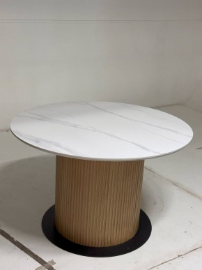 Стол MESA D120 цвет БЕЛЫЙ МРАМОР M326 / Каркас OAK, ®DISAUR в Челябинске - chelyabinsk.mebel24.online | фото 2