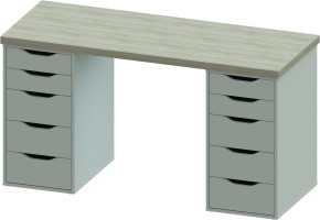 Стол письменный Ингар 2/55 140x75x55, дуб беленый/белый в Челябинске - chelyabinsk.mebel24.online | фото 2