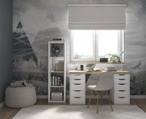 Стол письменный Ингар 2/55 140x75x55, дуб беленый/белый в Челябинске - chelyabinsk.mebel24.online | фото 4