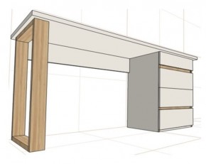 Стол письменный с тумбой 4 ящика (1450) в Челябинске - chelyabinsk.mebel24.online | фото 2