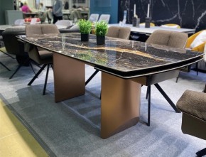 Стол ПУАНТО 200 TITANIUM LAWA NERO, керамика / МЕДЬ каркас М-City в Челябинске - chelyabinsk.mebel24.online | фото 2