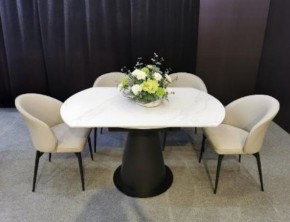 Стол TERAMO 135 GLOSS GRAND JADE SOLID CERAMIC, керамика, поворотн.механизм / Черный каркас, ®DISAUR в Челябинске - chelyabinsk.mebel24.online | фото 3