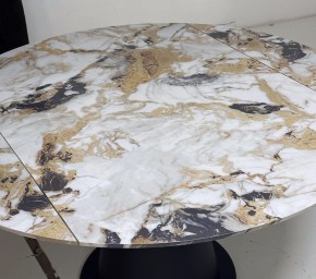 Стол TERAMO 135 GLOSS GRAND JADE SOLID CERAMIC, керамика, поворотн.механизм / Черный каркас, ®DISAUR в Челябинске - chelyabinsk.mebel24.online | фото 4