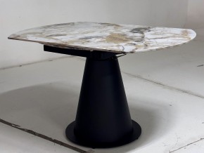 Стол TERAMO 135 GLOSS GRAND JADE SOLID CERAMIC, керамика, поворотн.механизм / Черный каркас, ®DISAUR в Челябинске - chelyabinsk.mebel24.online | фото 9