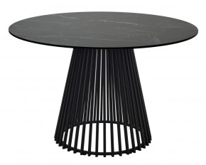 Стол TERNI 120 MATT BLACK MARBLE SOLID CERAMIC Черный мрамор матовый, керамика /Черн.каркас, ®DISAUR в Челябинске - chelyabinsk.mebel24.online | фото
