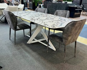 Стол VICENZA 220 BULGARI WHITE, керамика / белый, ®DISAUR в Челябинске - chelyabinsk.mebel24.online | фото 2