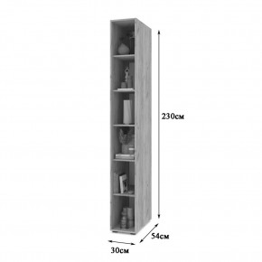 СТОУН С10 Пенал-стеллаж (дуб серый) в Челябинске - chelyabinsk.mebel24.online | фото 2