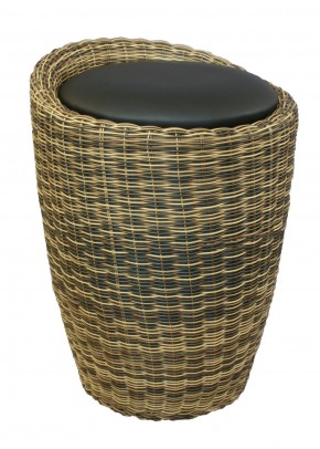 Табурет с местом для хранения LM-1100Rattan, чёрный в Челябинске - chelyabinsk.mebel24.online | фото