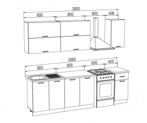 ТЕХНО-3 Кухонный гарнитур 2,0 м Компоновка №2 в Челябинске - chelyabinsk.mebel24.online | фото