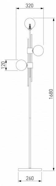 Торшер Eurosvet Volver 01383/3 латунь в Челябинске - chelyabinsk.mebel24.online | фото 2