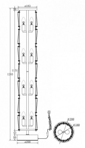 Торшер Maytoni Puntes MOD043FL-08CH в Челябинске - chelyabinsk.mebel24.online | фото 3