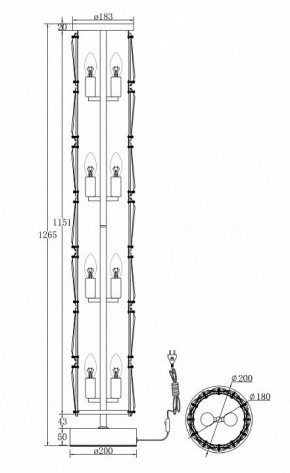 Торшер Maytoni Puntes MOD043FL-08G в Челябинске - chelyabinsk.mebel24.online | фото 3