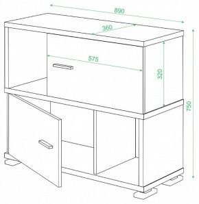 Тумба комбинированная Домино СБ-30/2 в Челябинске - chelyabinsk.mebel24.online | фото 2