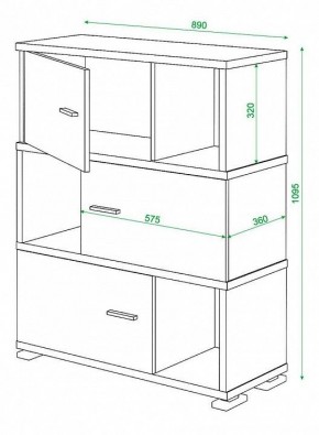 Тумба комбинированная Домино СБ-30/3 в Челябинске - chelyabinsk.mebel24.online | фото 3