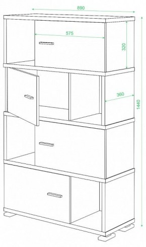 Тумба комбинированная Домино СБ-30/4 в Челябинске - chelyabinsk.mebel24.online | фото 3