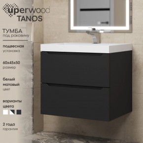 Тумба под раковину Uperwood Tanos 60 см, подвесная, черная матовая в Челябинске - chelyabinsk.mebel24.online | фото 3