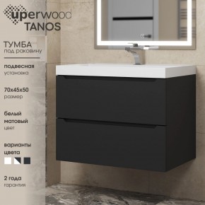 Тумба под раковину Uperwood Tanos 70 см, подвесная, черная матовая в Челябинске - chelyabinsk.mebel24.online | фото 3