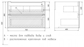 Тумба под раковину Uperwood Tanos 70 см, подвесная, черная матовая в Челябинске - chelyabinsk.mebel24.online | фото 7