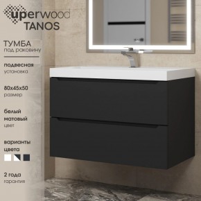 Тумба под раковину Uperwood Tanos 80 см, подвесная, черная матовая в Челябинске - chelyabinsk.mebel24.online | фото 3