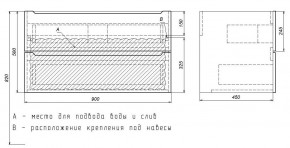 Тумба под раковину Uperwood Tanos 90 см, подвесная, черная матовая в Челябинске - chelyabinsk.mebel24.online | фото 7