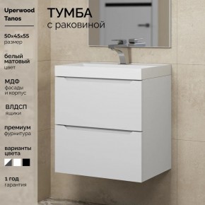 Тумба с раковиной Uperwood Tanos 50 см, подвесная, белая матовая в Челябинске - chelyabinsk.mebel24.online | фото 5