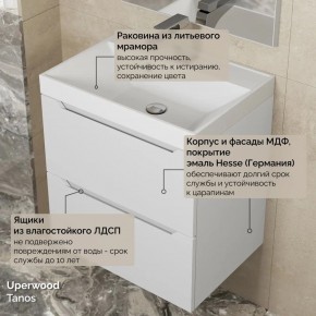 Тумба с раковиной Uperwood Tanos 50 см, подвесная, белая матовая в Челябинске - chelyabinsk.mebel24.online | фото 6