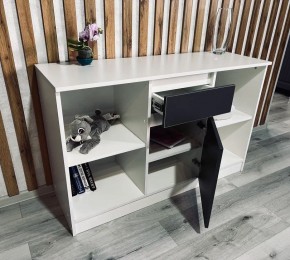 Тумба ТВ малая Парус (Белый/Графит) в Челябинске - chelyabinsk.mebel24.online | фото 2
