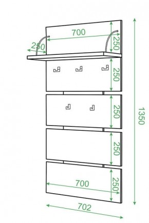 Вешалка настенная Домино СТ-50 в Челябинске - chelyabinsk.mebel24.online | фото 2